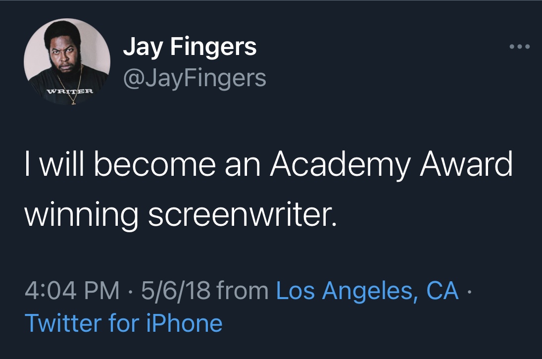 Jay Fingers Academy Award tweet